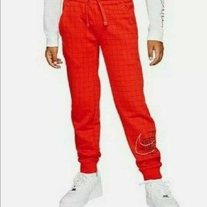 Nike Sportswear Story Of The Swoosh Tapered Joggers Red Men's Small